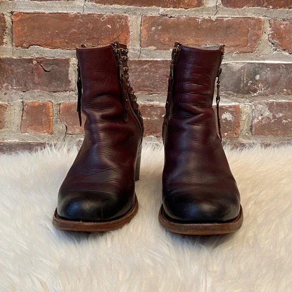 Denver Brown Studded Lady Gabriel Ankle Boots, Size 7.5 - Picture 3 of 17